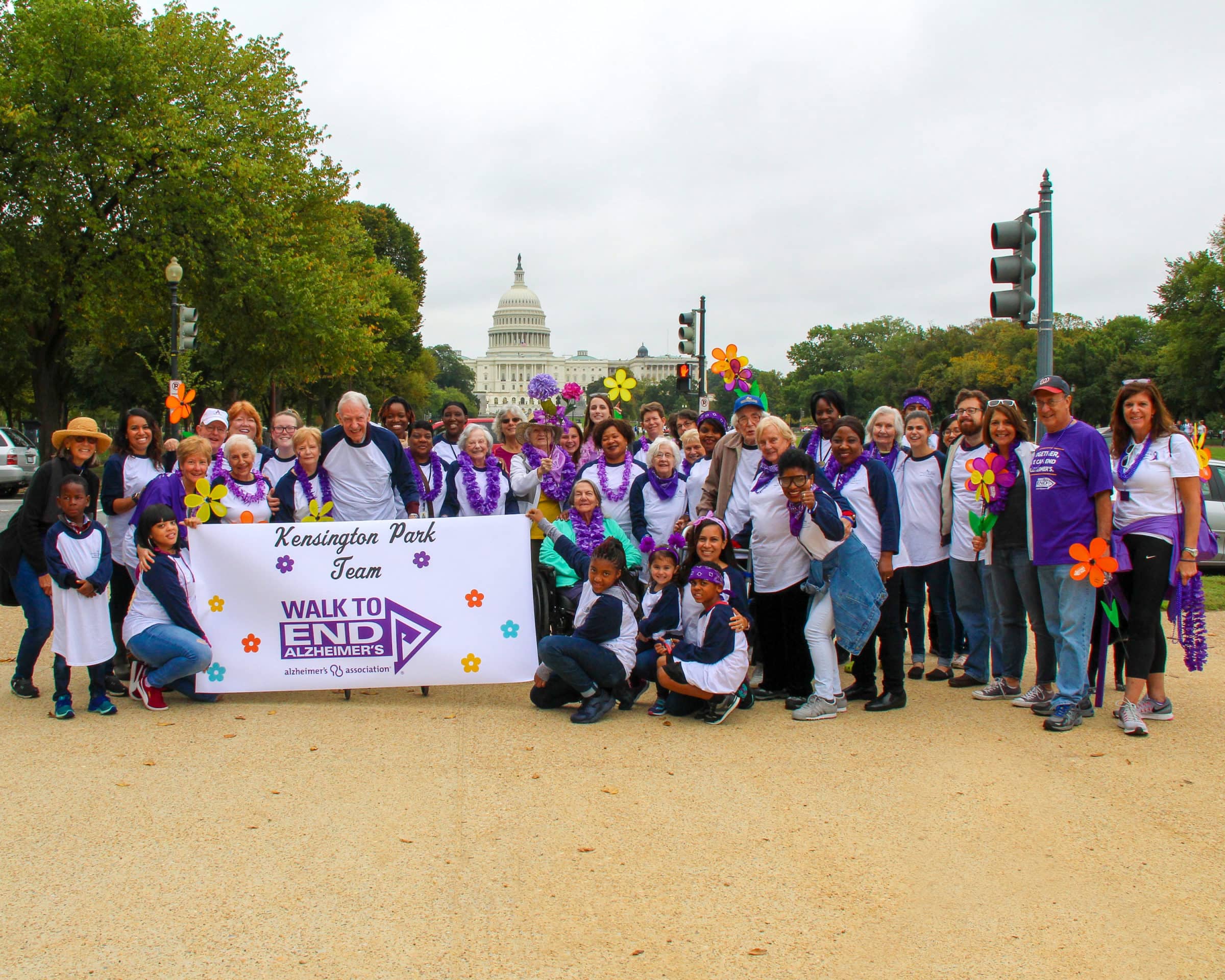 Team KP joins the Walk to End Alzheimers in Washington DC with memory care residents