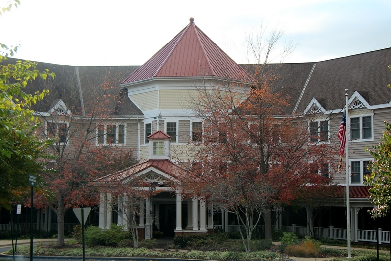 The Highlands at Kensington Park's main entrance during Fall.