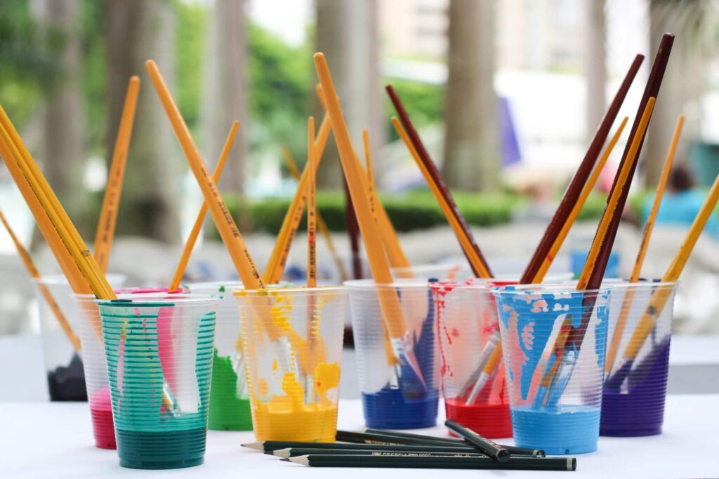 Art therapy materials at Kensington Park Senior Living