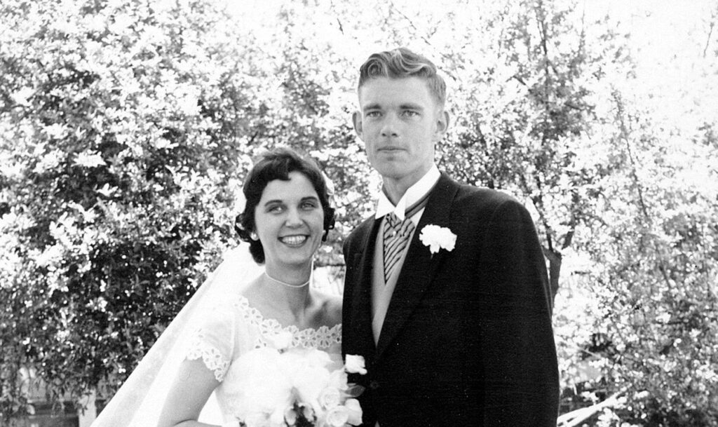 Jim and Anna Mae M residents at Kensington Park on their wedding day