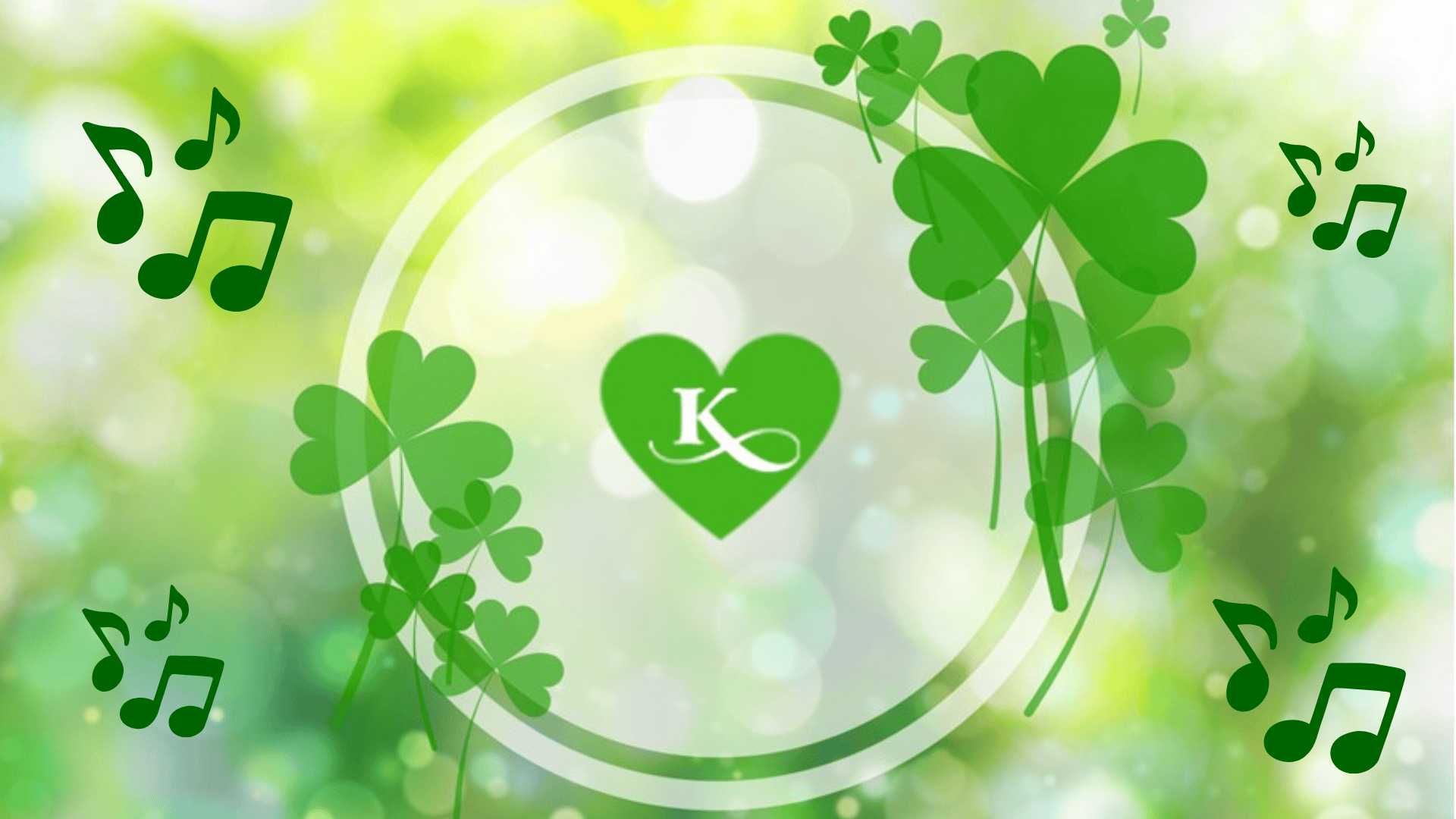 Irish shamrocks and musical notes
