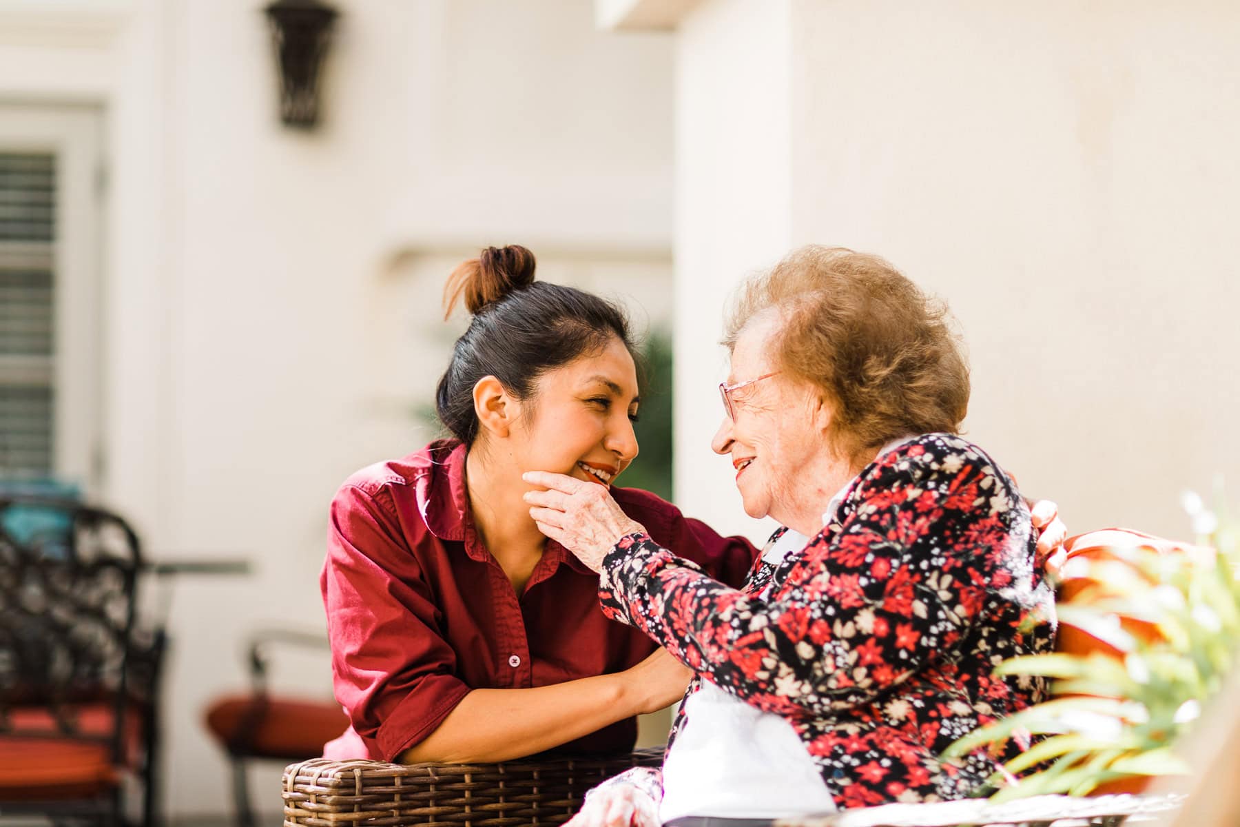 Senior lady and caregiver