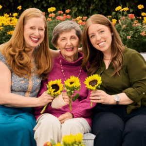 senior lady and her family