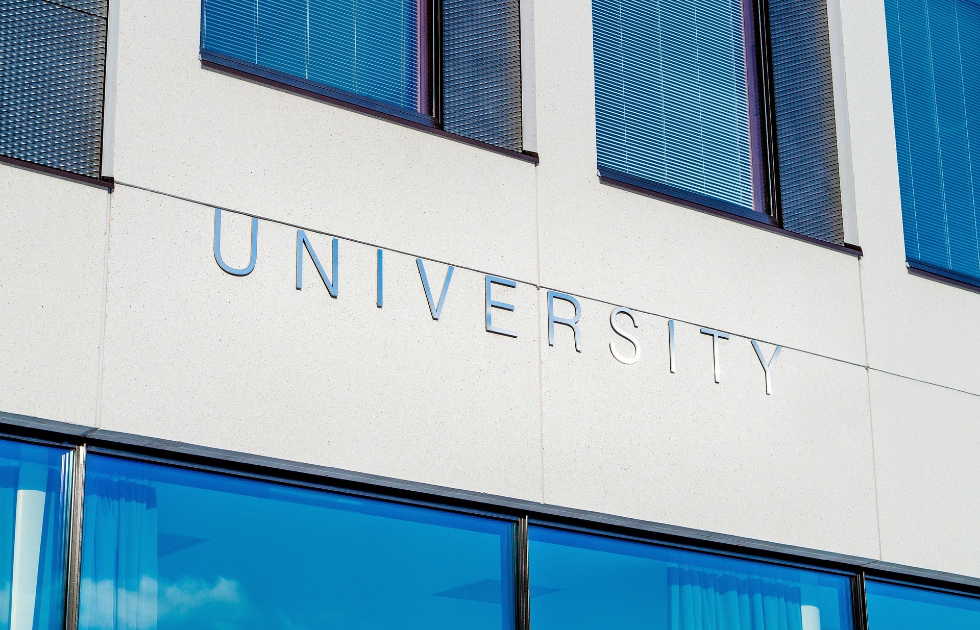 University sign on side of building